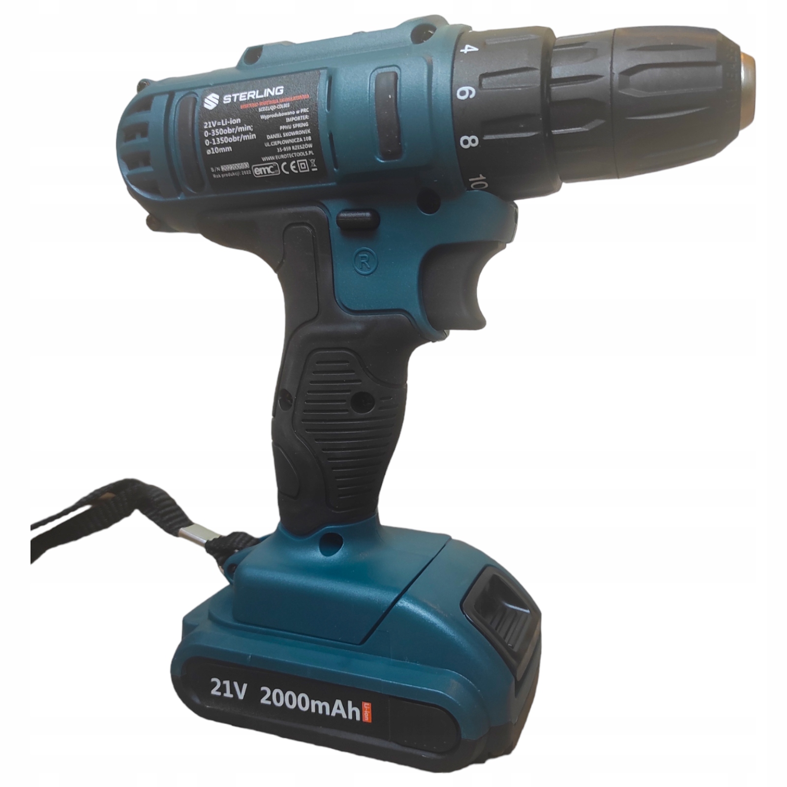 WKRĘTARKA WIERTARKO WKRĘTARKA AKUMULATOROWA 21V LED 2x AKUMULATOR + ZESTAW Zasilanie akumulatorowe