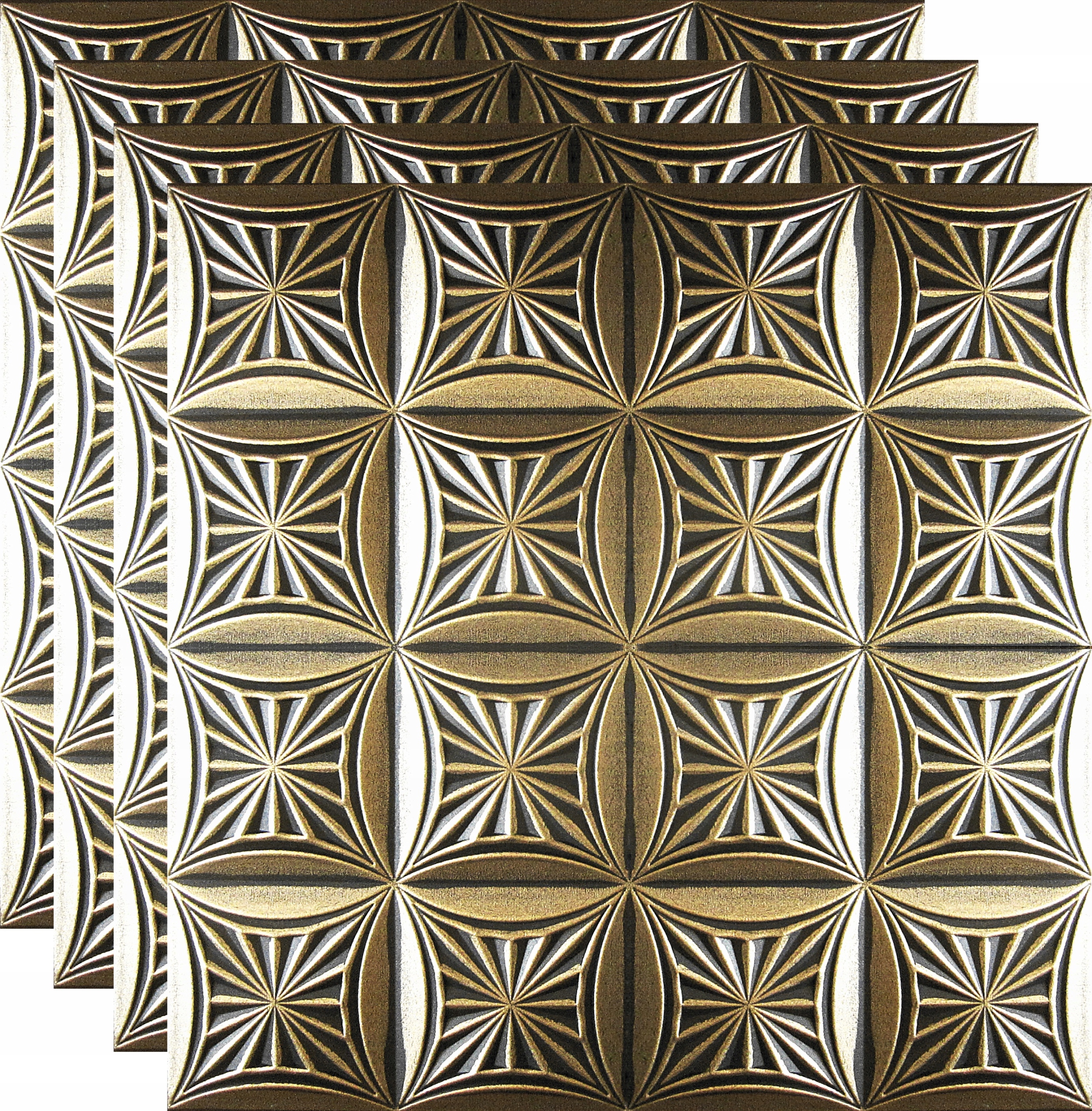 

Kasetony Sufitowe Styl Retro 81 Złote Czarne 1m2