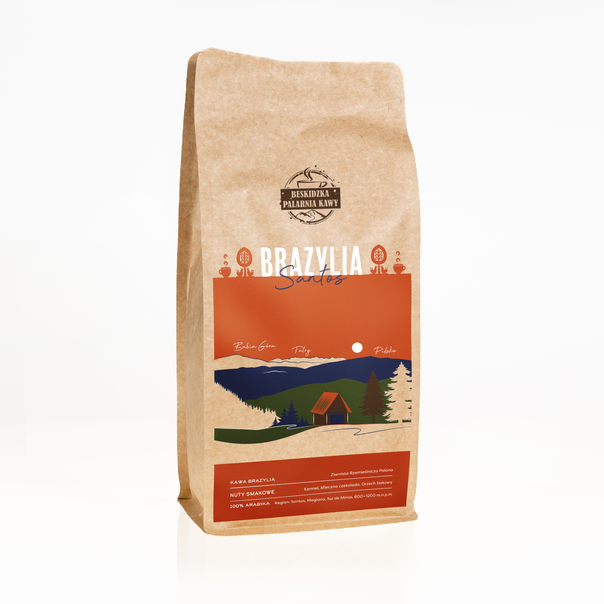 Levně Čerstvě Pražená Mletá Káva Brazílie Santos 1KG 100% Arabica Speciality