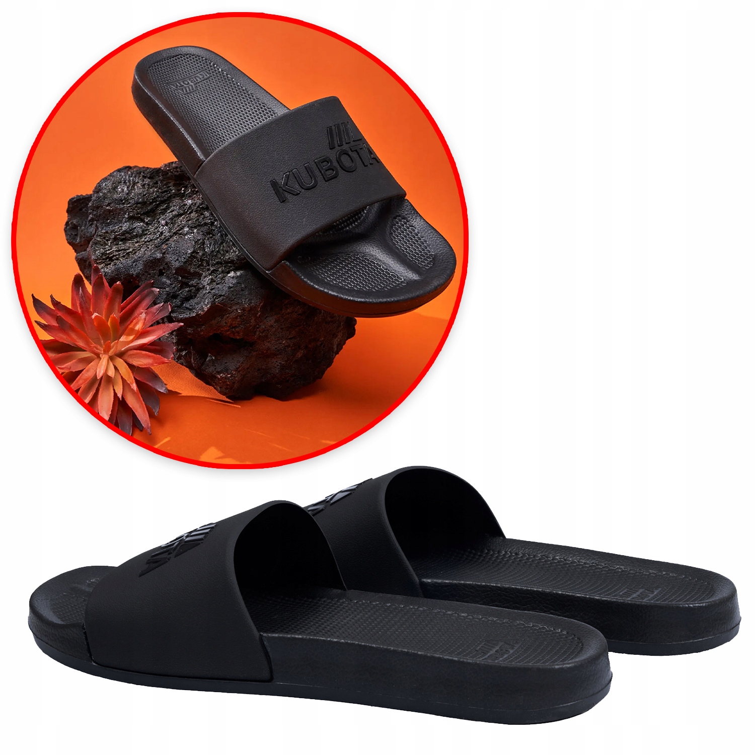 FAJNEKlapki Basenowe KUBOTA Plain CZARNE Rozmiar 38