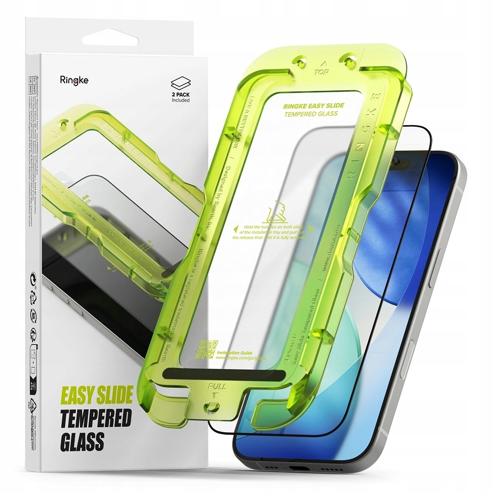 Szkło Hartowane Ringke Easy Slide 2- Pack iPhone 17 Black Ringke