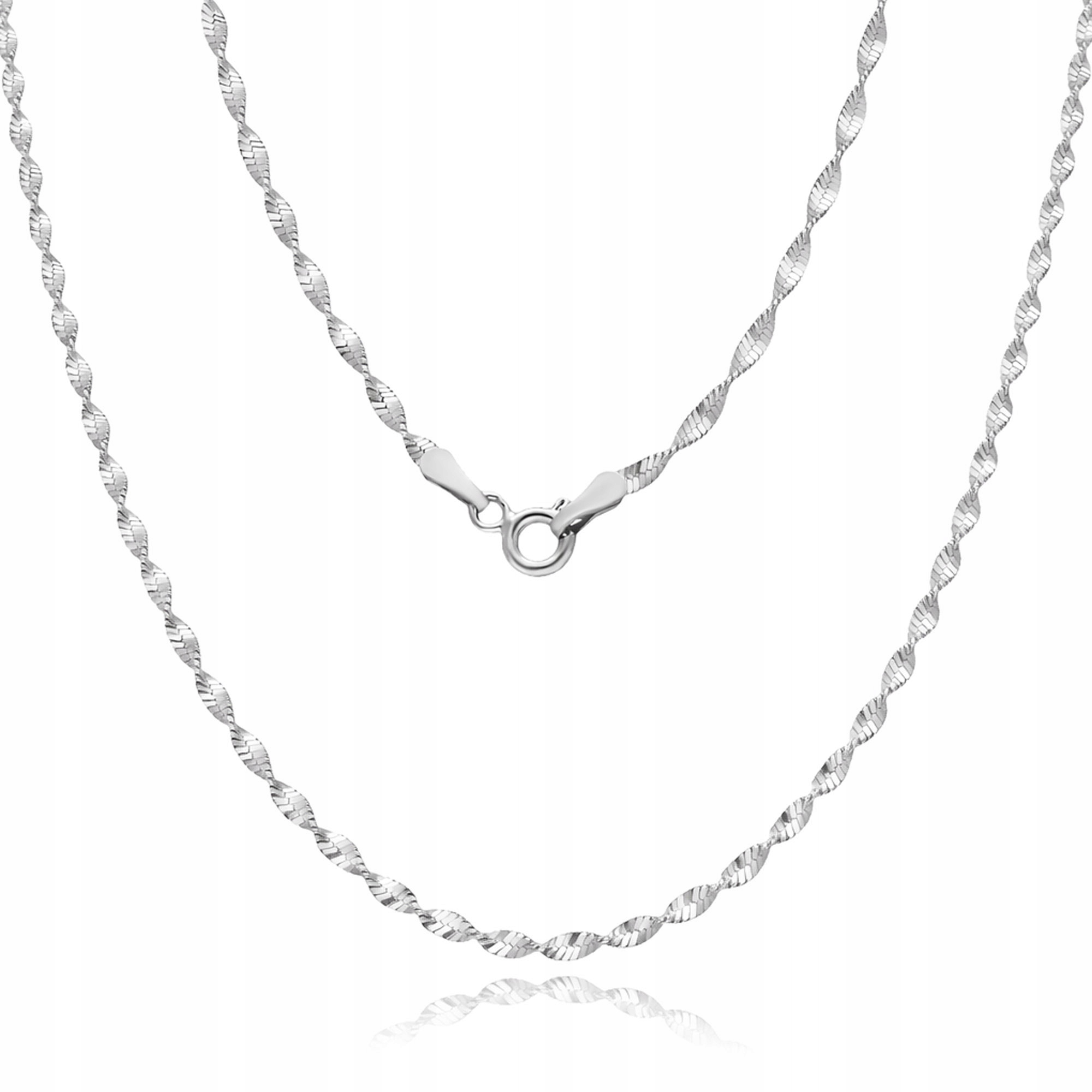 Stříbrný náhrdelník 925 Sníh Magic, kroucený, diamantový řetízek, 45 cm