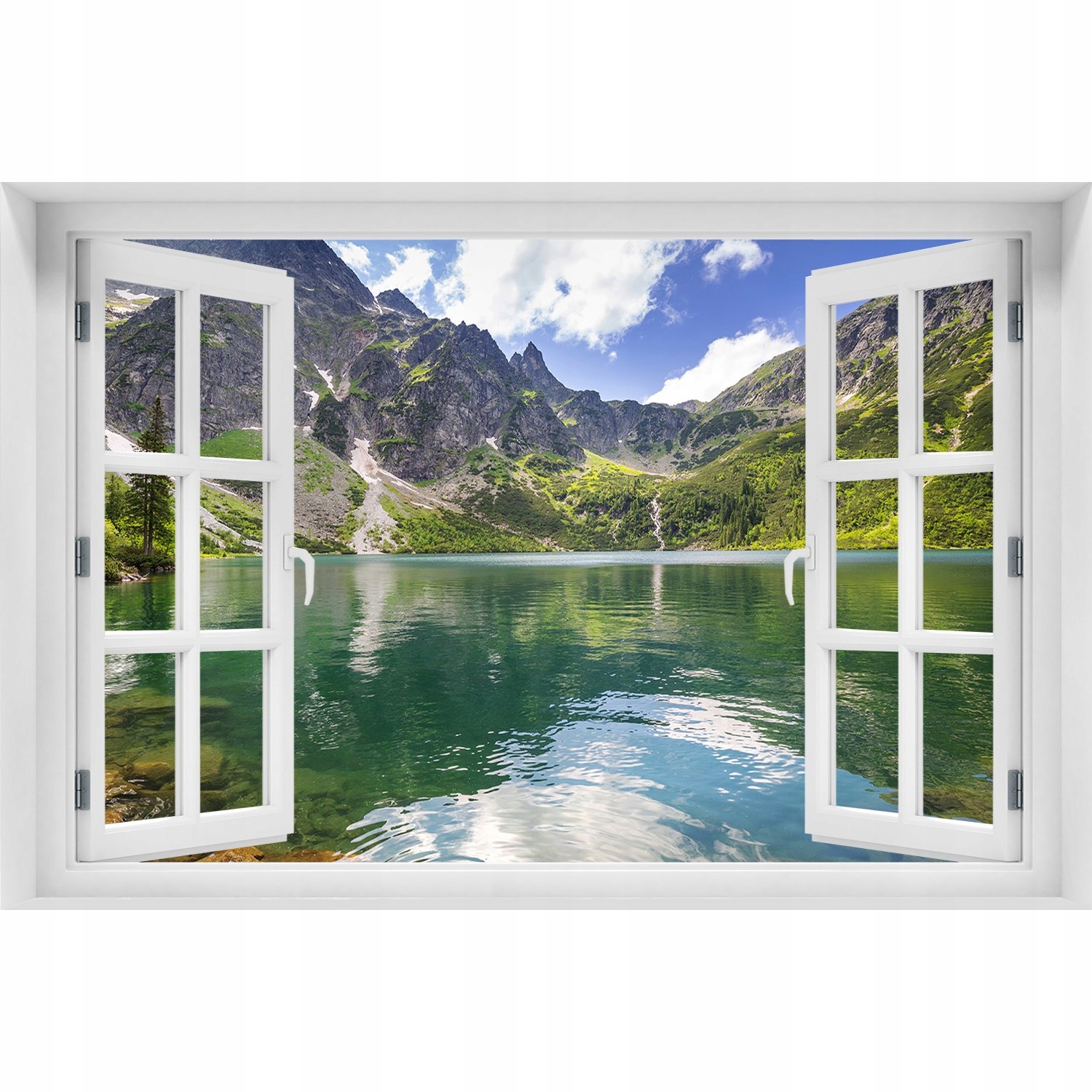 

3D Okno Naklejka na ścianę Morskie oko Tatry