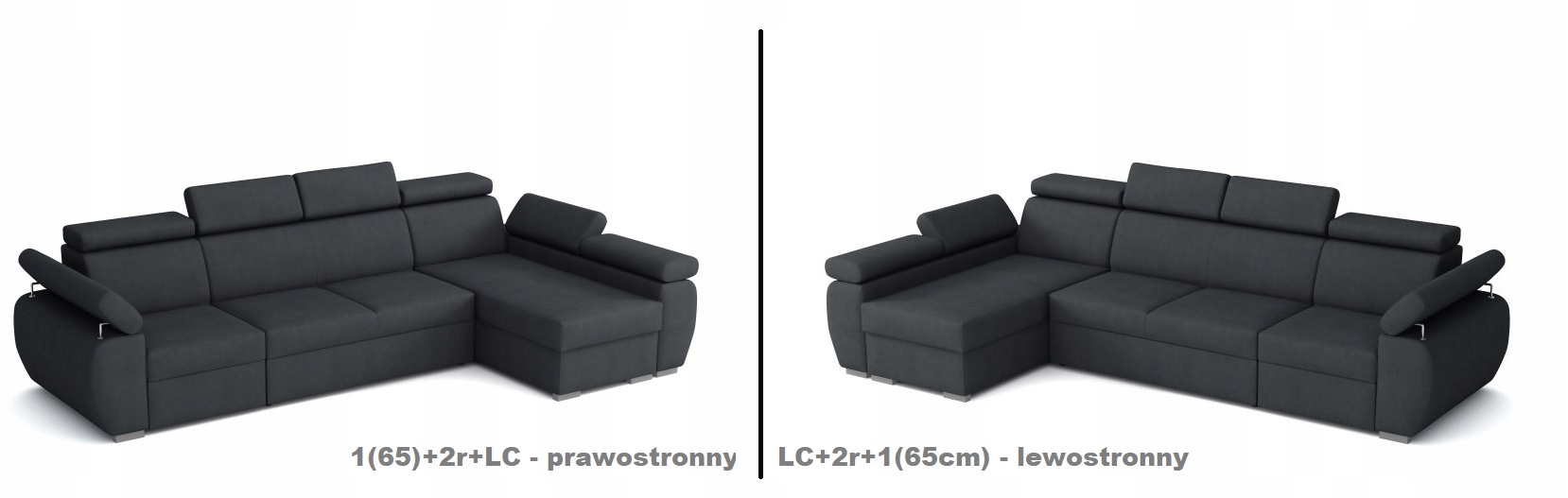 Narożnik modułowy PORTLAND II spanie pojemnik Szerokość mebla 315 cm