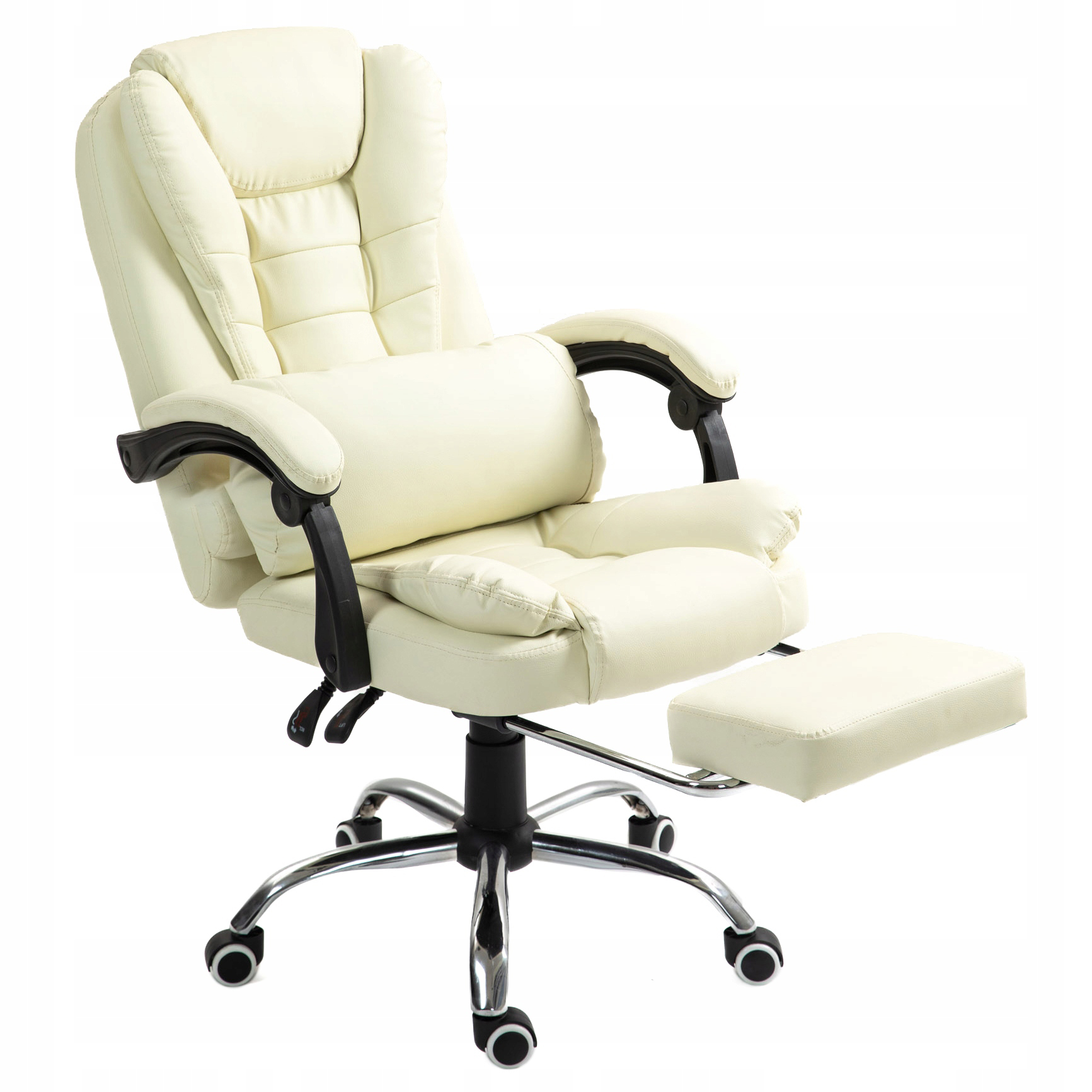 Otočné kancelárske kreslo s podnožkou a bedrovou opierkou, béžové Giosedio