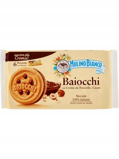 3x Sušenky Mulino Bianco Baiocchi Snack X6 336 Gr italské sušenky