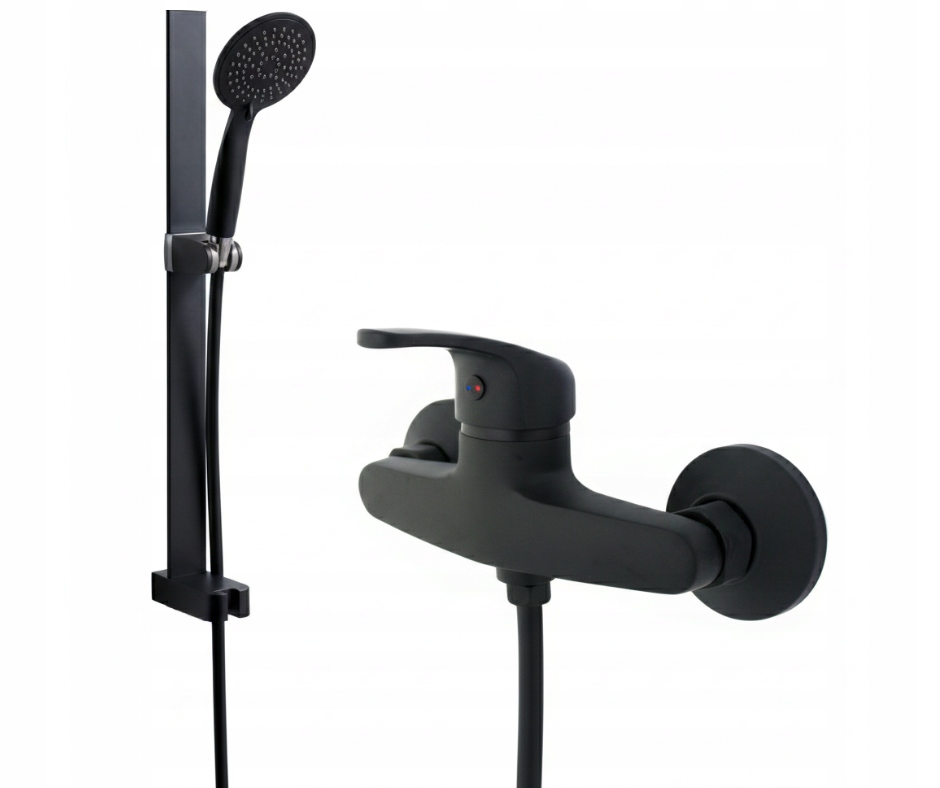 НАБОР ДЛЯ ДУША ЧЕРНЫЙ С СМЕСИТЕЛЬ ДЛЯ ДУША НАБОР КОВРИКОВ ХИТ