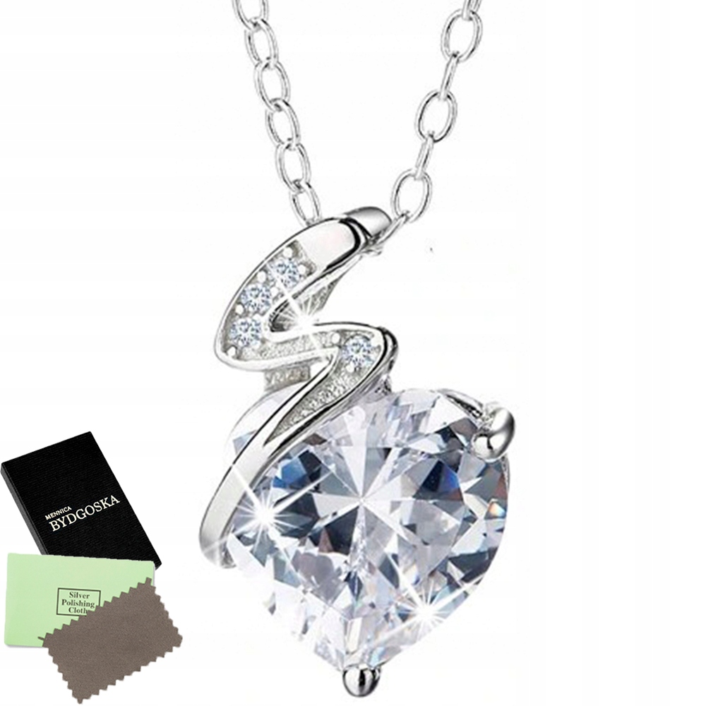 

Naszyjnik Srebrny 925 Serce Piorun Dla Kobiety