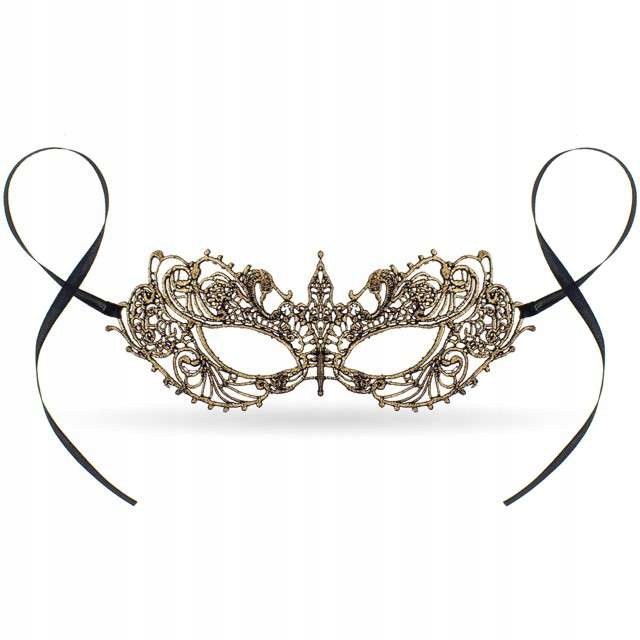 maska AŻUROWA ZŁOTA magia WENECKA retro
