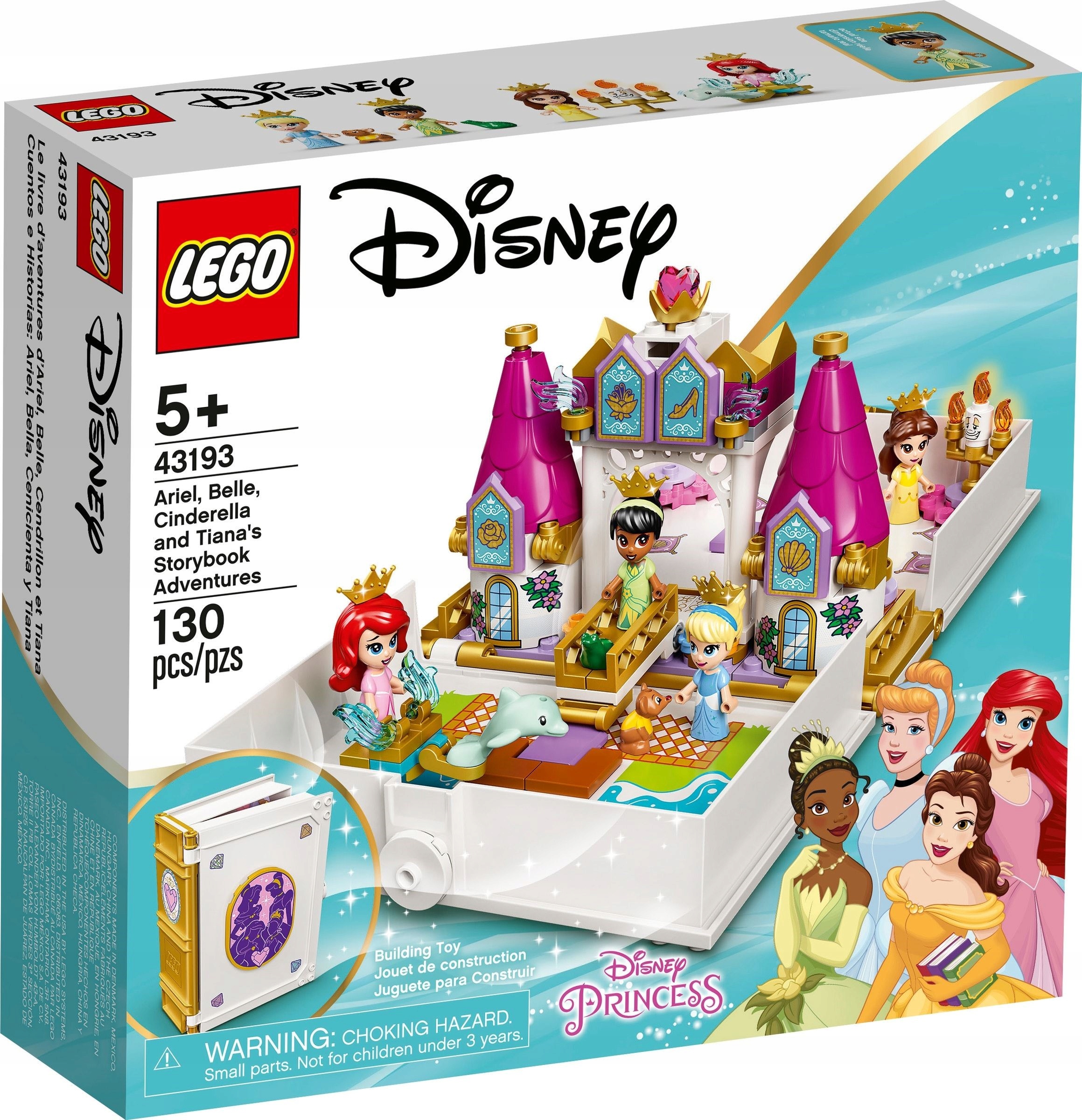 Lego Disney 43193 Książka z przygodami Arielki, Belli, Kopciuszka i Tiany