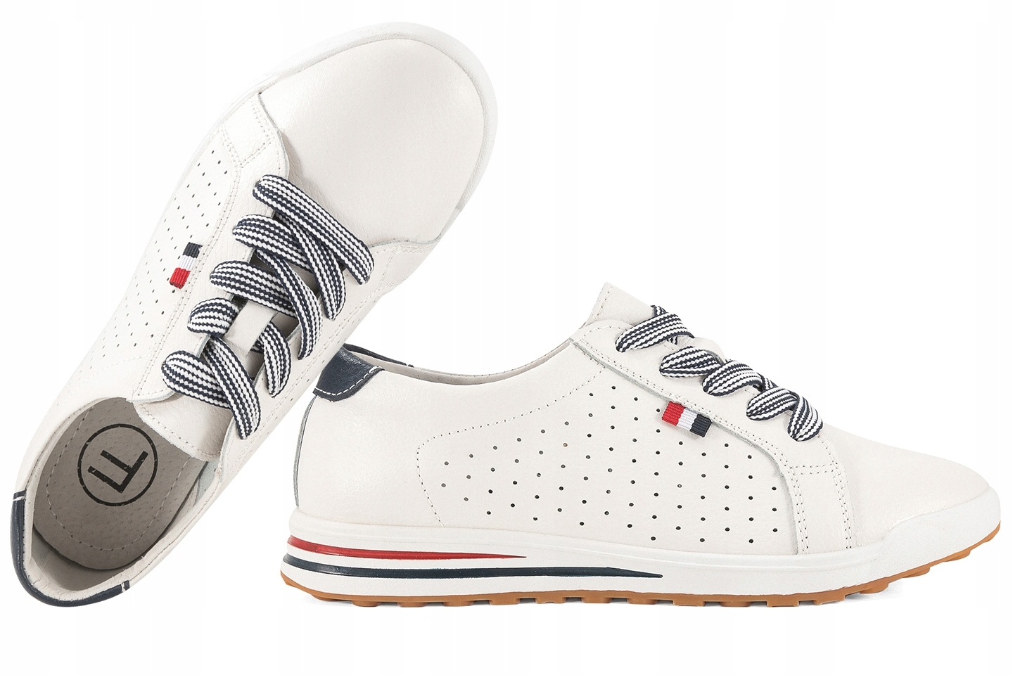 Filippo DP3509 Dámské Kožené Polobotky Sportovní Tenisky bílé 38 Bílá