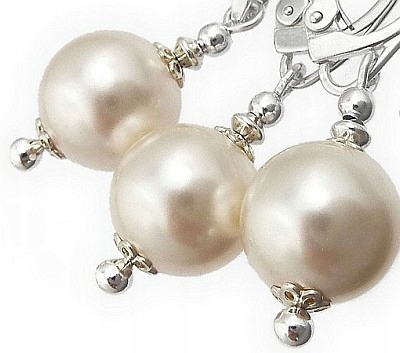 Sada Krystaly Perly Ecru Svatební Stříbro