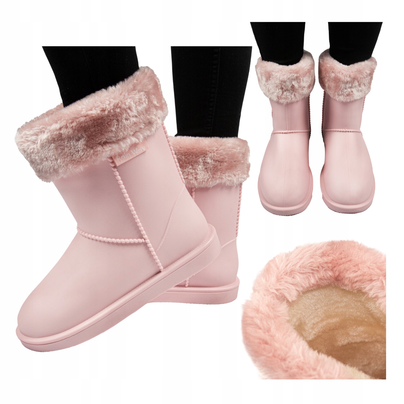 Dámské zateplené zimní kotníkové boty Rain Way růžové 40