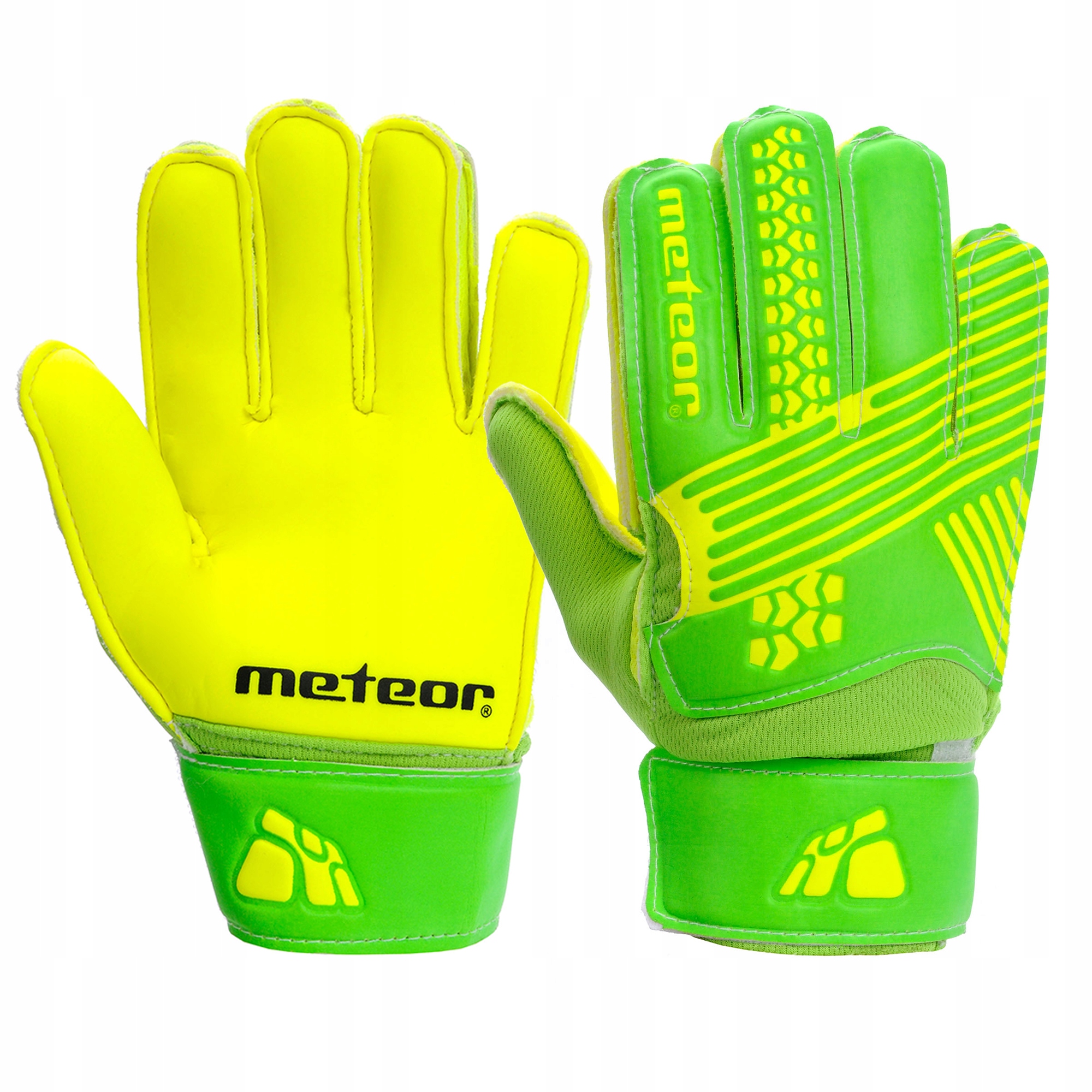 RĘKAWICE BRAMKARSKIE DLA DZIECI METEOR JUNIOR TRENINGOWE NA RZEP r. 6