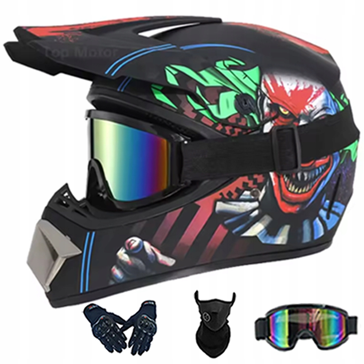 Motocyklová Přilba Lehká Enduro Quada Brýle Rukavice Maska M