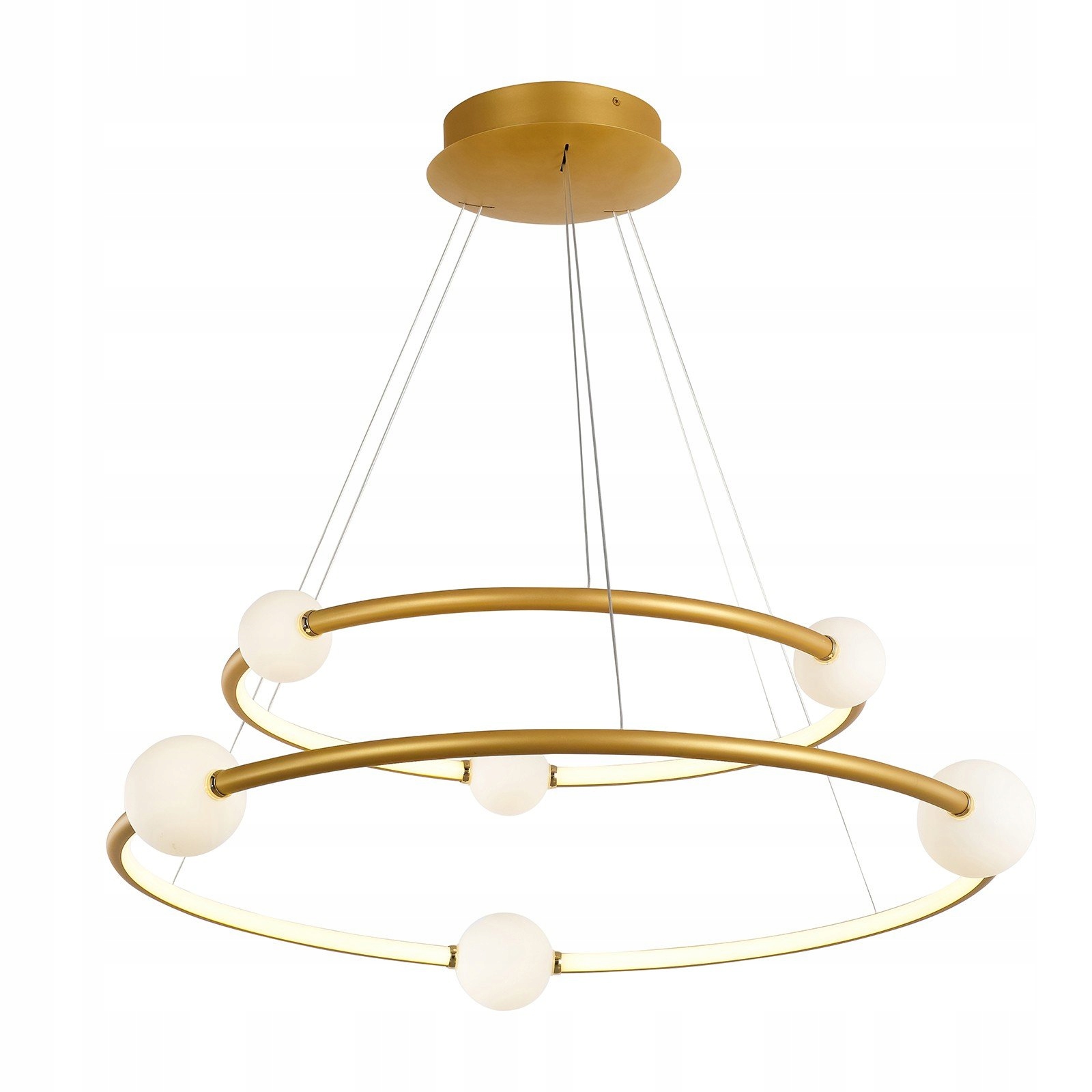 Dvojúrovňová okrúhla závesná lampa s krúžkami Lausanne Italux