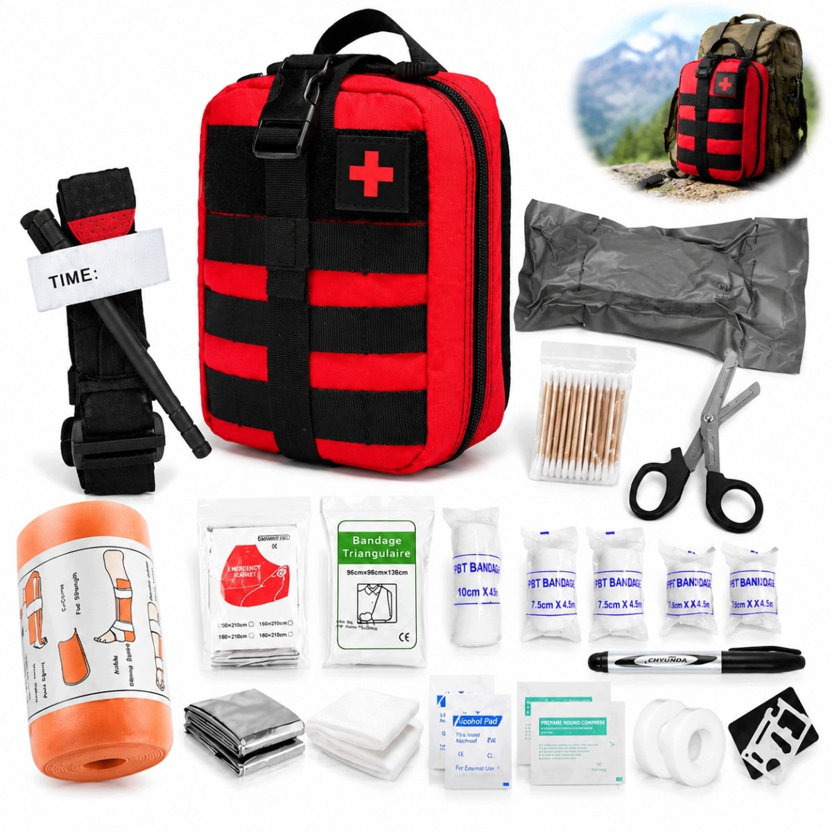 Apteczka taktyczna wojskowa Zestaw 50 El survivalowa zasobnik Edc