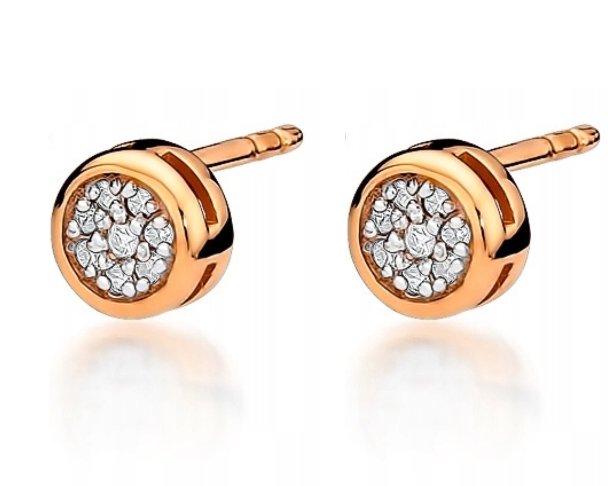 Náušnice z růžového zlata s brilianty 0,09 ct 585