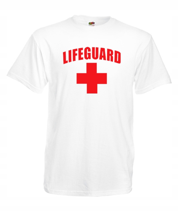 

L Koszulka Męska Ratownik Lifeguard Napis Wzór