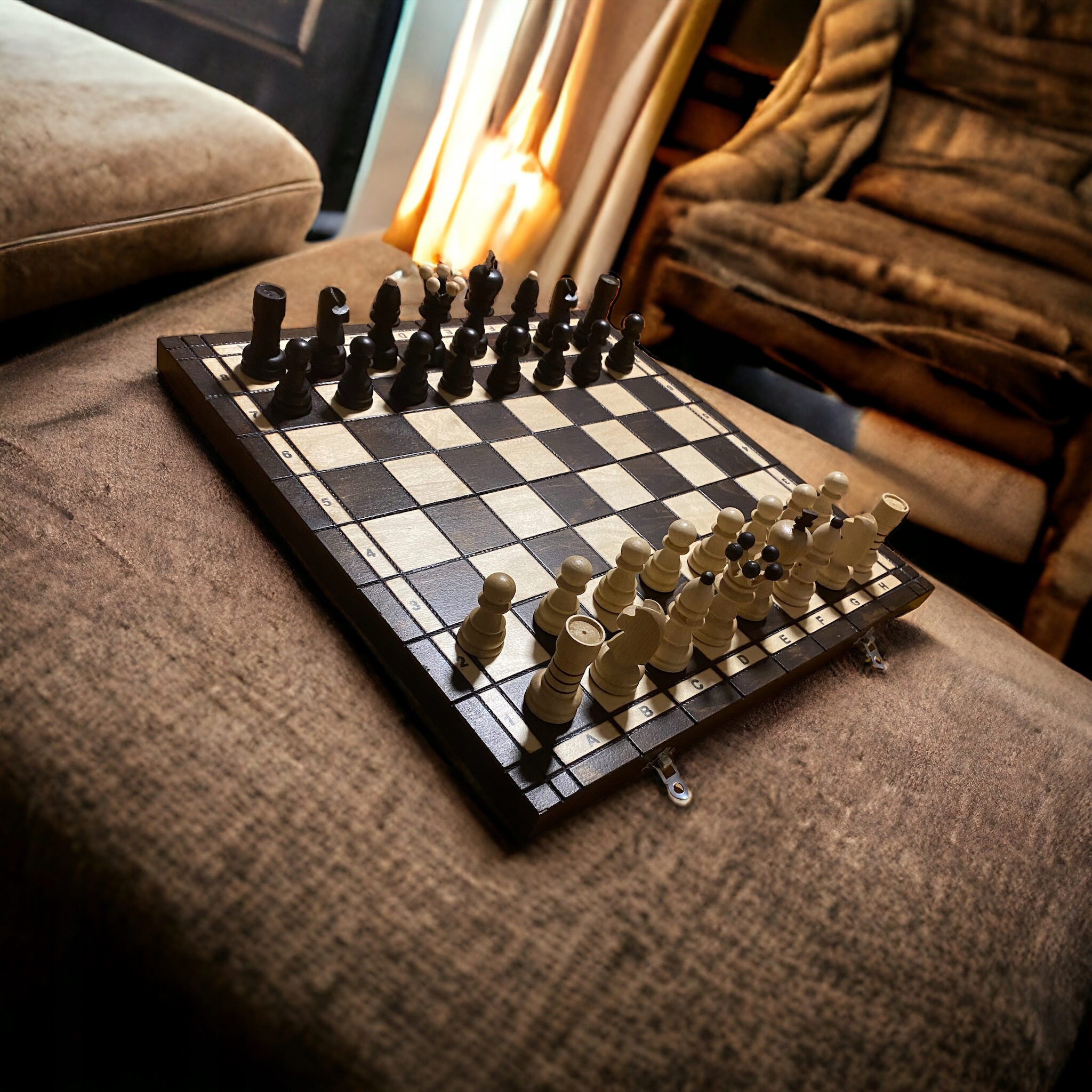 Szachy Drewniane Duże 42 cm W Wkładce Polskie Szachy Warcaby Gra Domowa EAN (GTIN) 5907595744898