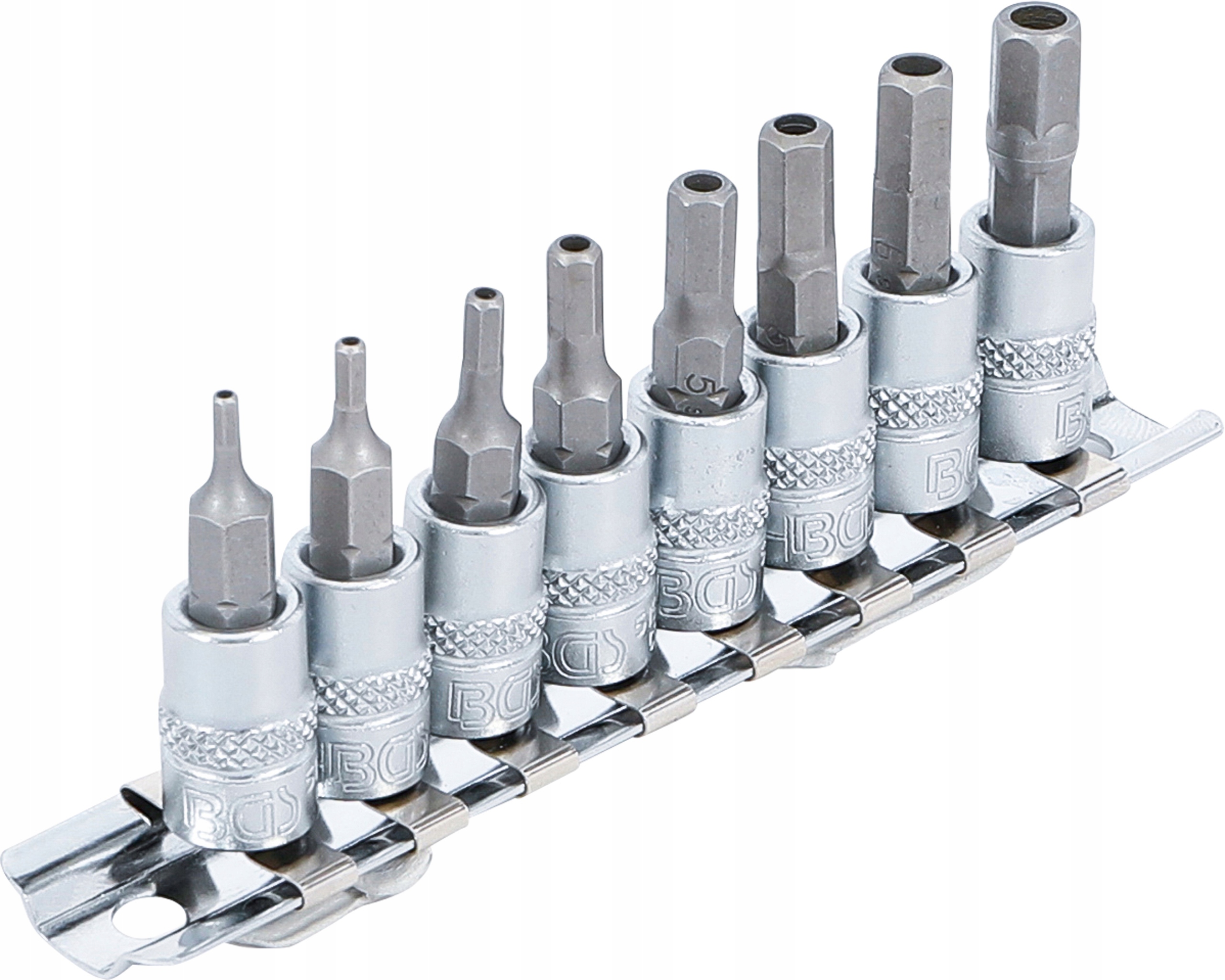 Nasadki do bitów napęd 6,3mm 1/4" Hex z otworem 2-7mm 8 szt. (5156) Bgs