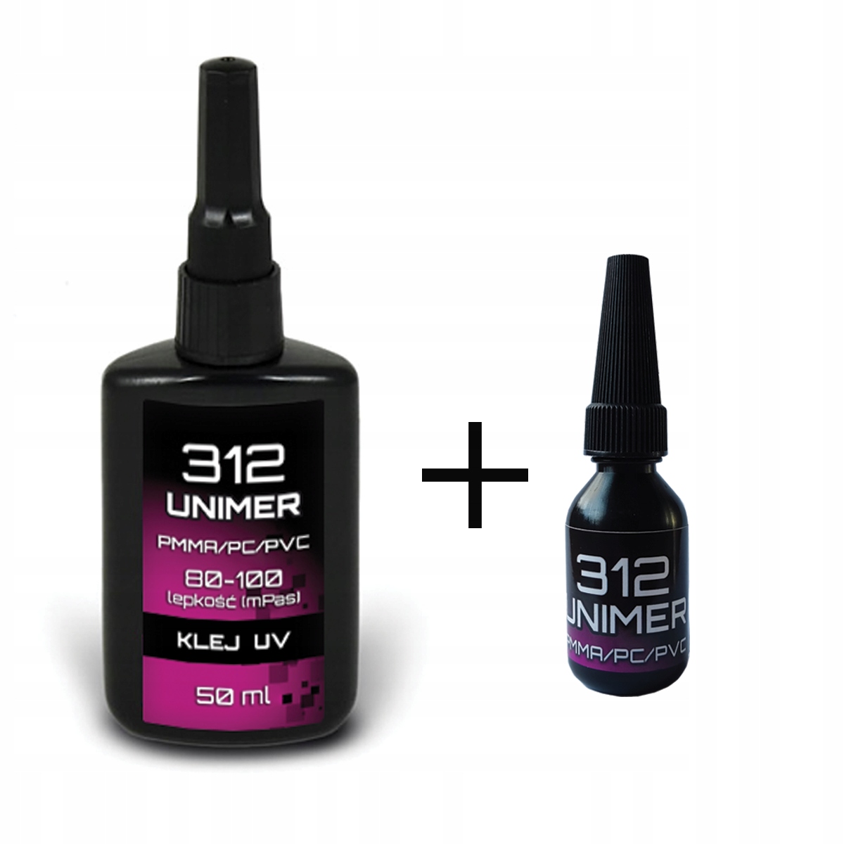 Klej Uv do Tworzyw Pleksi Pmma Pc Pvc Unimer 312 50ml Rzadki 10ml