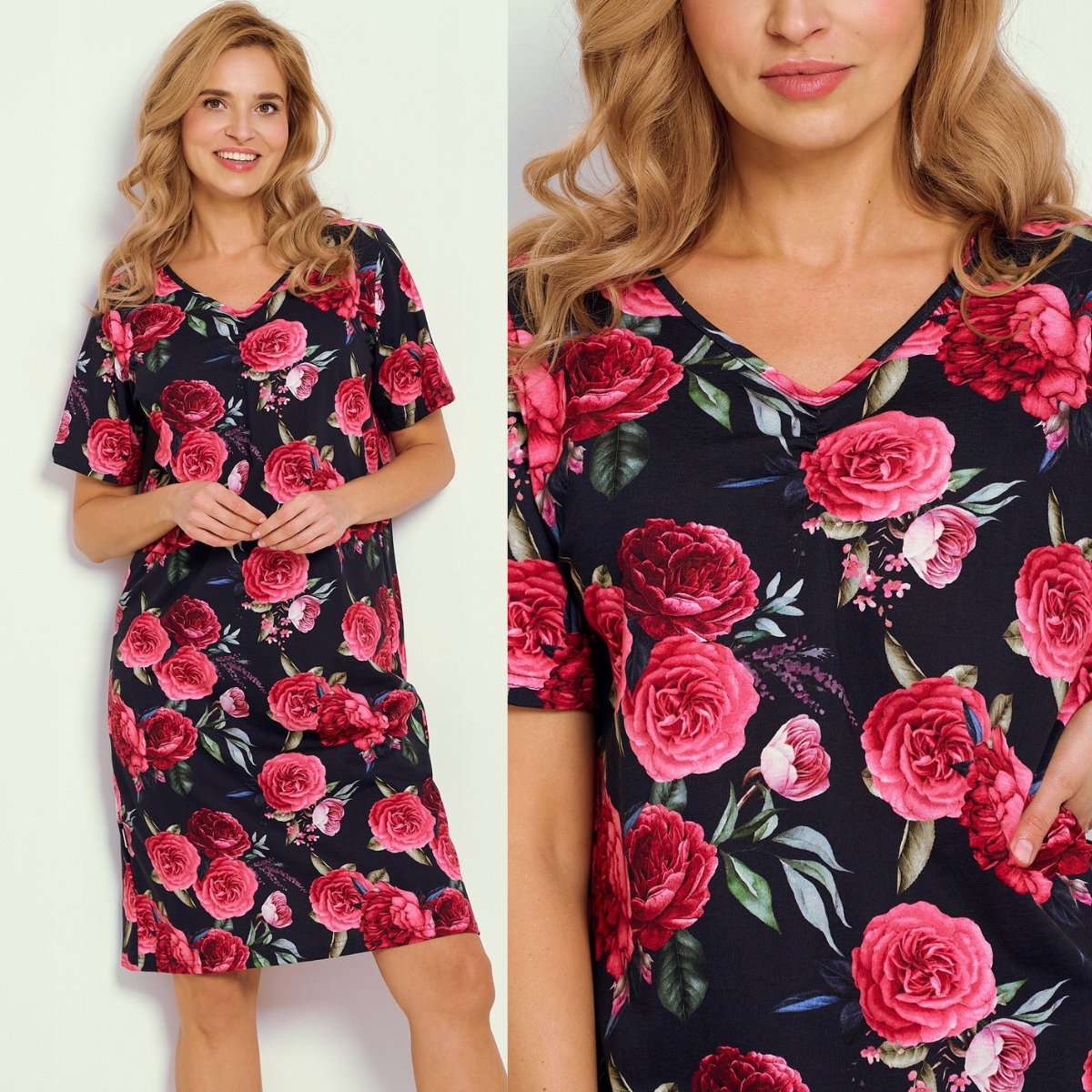 Taro dámská košile noční s růžemi Claire 3346 M