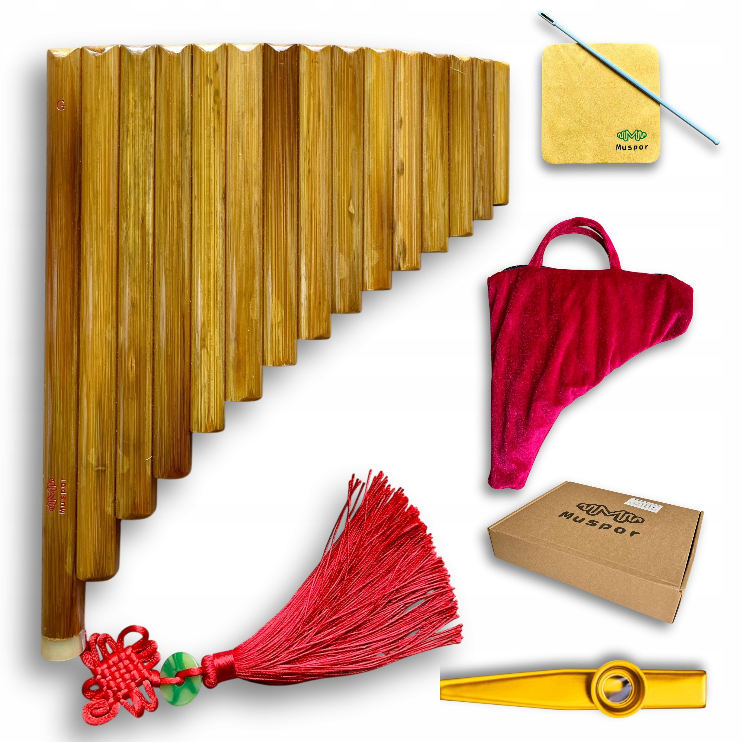 Panova bambusová flétna pravá originální sirynga multanki pískací flétna