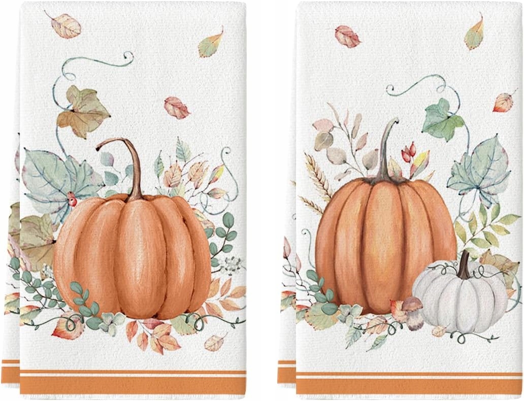 Levně Kuchyňské Utěrky Sada 2 Kusů Vzor Podzimní Dýně 42X65 CM