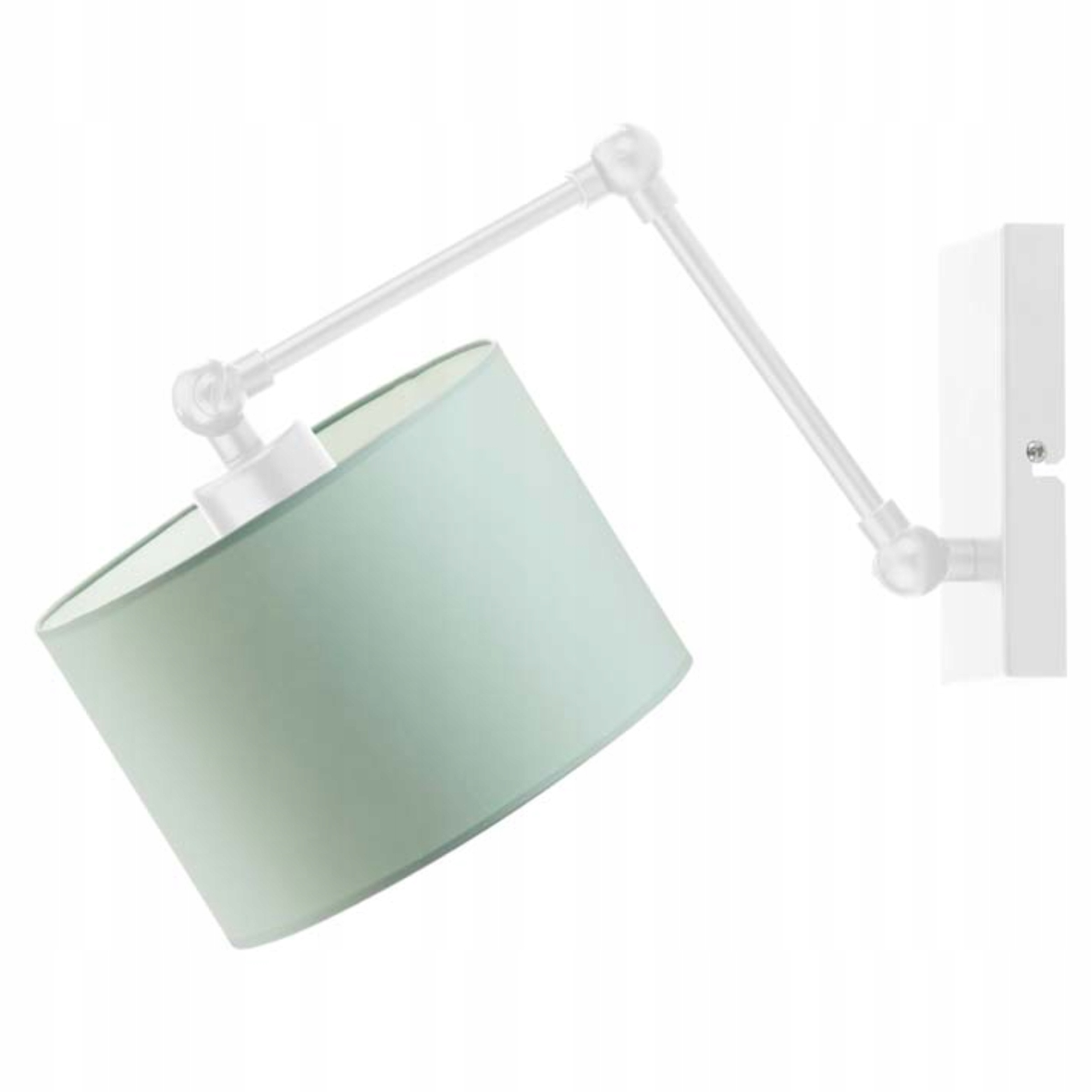 Kinkiet Regulowany lampa ścienna Led E27 przegubowy abażur miętowy Soul