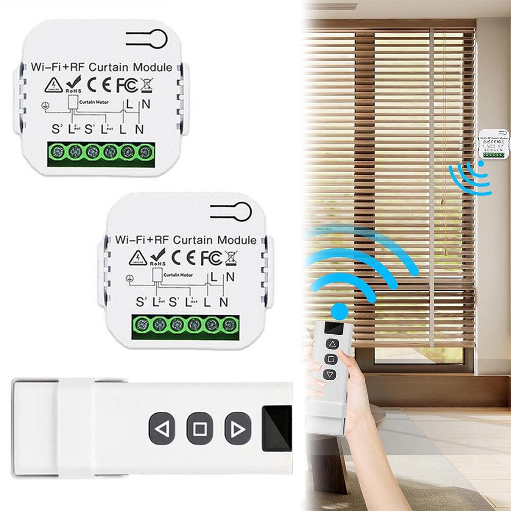 2x Ovladač pro rolety Lamelový úhel sklonu 1 WiFi dálkové ovládání RF433