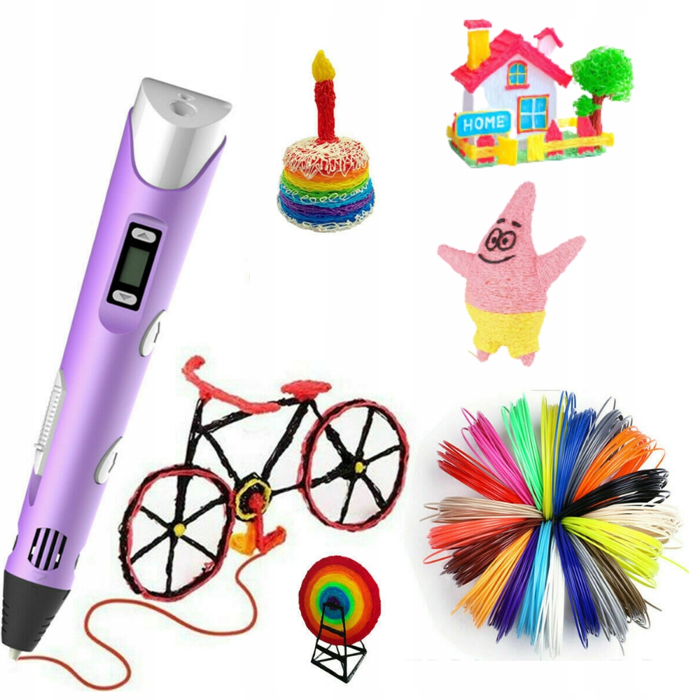 DŁUGOPIS 3D PEN DLA DZIECKA KOLORY PLA 27 METRÓW