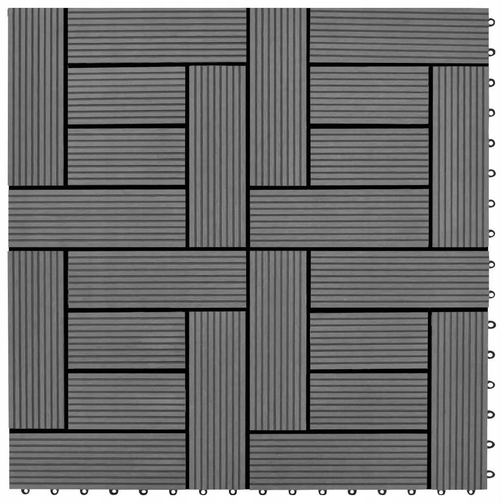 Płytki tarasowe, 30x30 cm, WPC, 1 m², szare