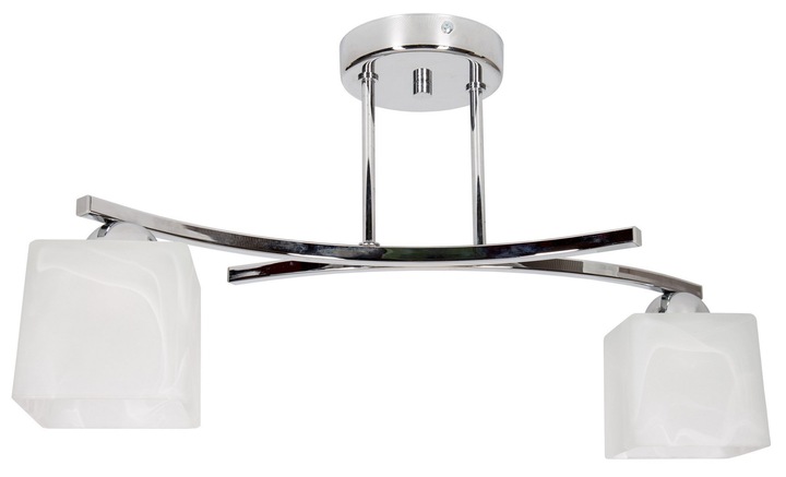 Kuchyňský stropní svítidlo s 2 čtvercovými bílými stínítky Canis 2