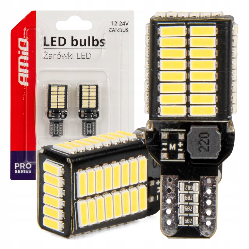 Żarówki Turbo Led W16W T15 Canbus Pro 54SMD Białe 6000K Ultra Mocne
