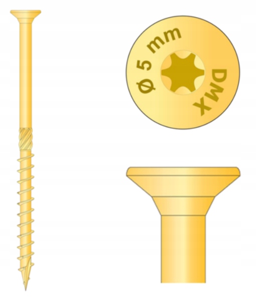 Wkręt do drewna ciesielskie Domax łeb stożkowy 5x100 100 szt. EAN (GTIN) 5907708162663