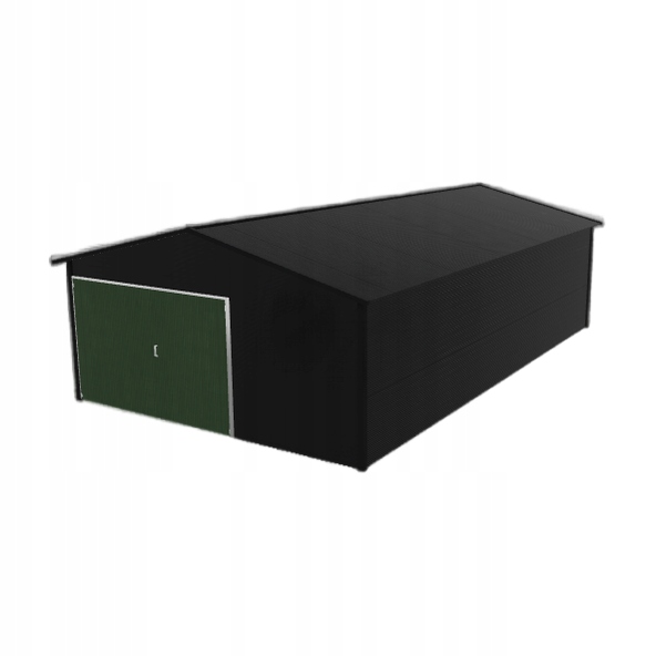 Plechová garáž 5x8.5 m jednopolohová, dvouspádová, černá