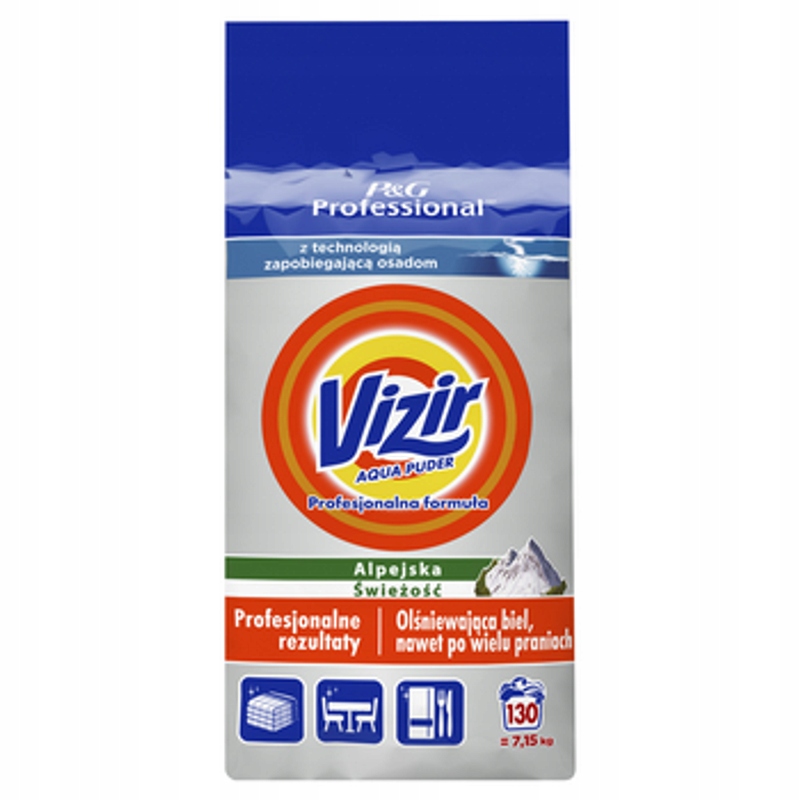 Levně Vizir Prášek na praní 7,15 kg, 130 praní, Alpská svěžest