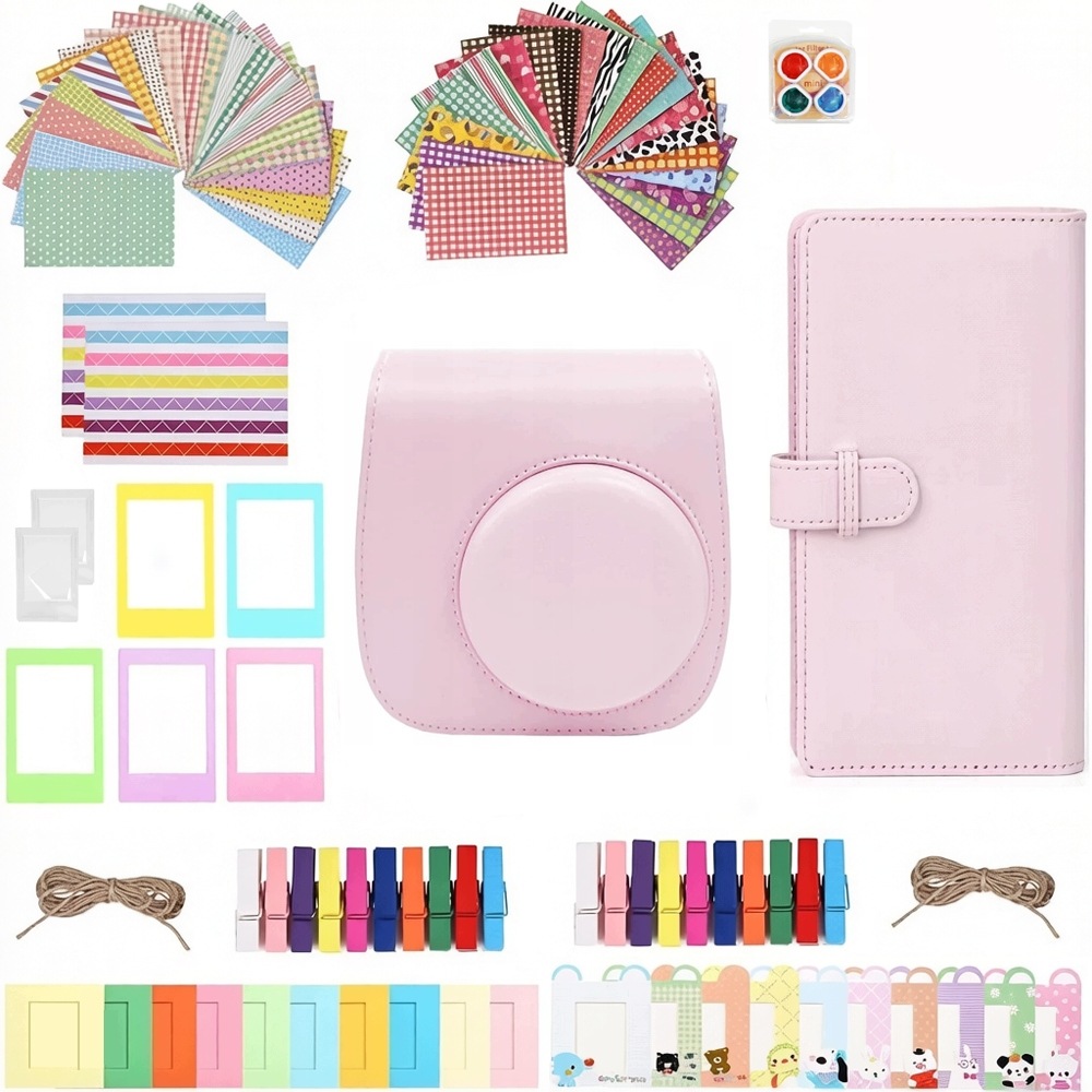 Pouzdro Pro Fujifilm Instax Mini 12 11 10 9 8 Sada Doplňků K Fotoaparátu Růžová