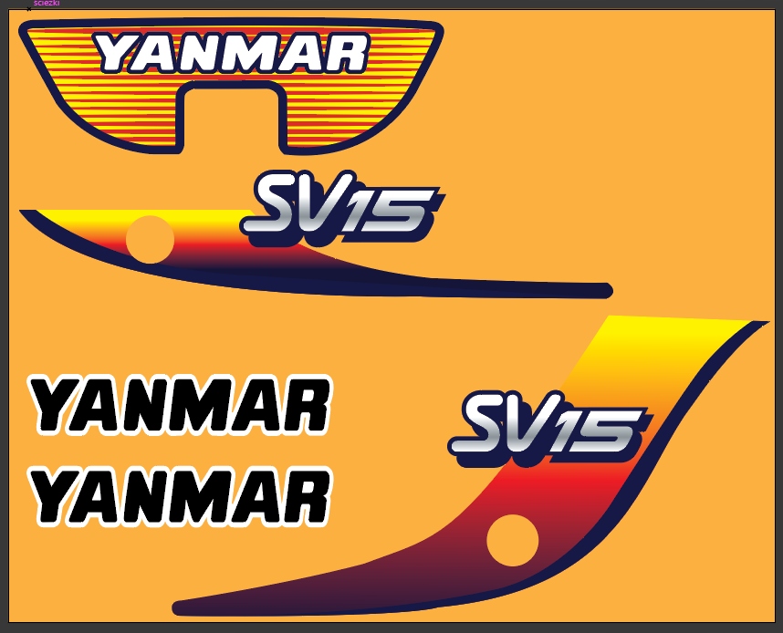 nálepka, logo na kapotě bagr Yanmar SV15