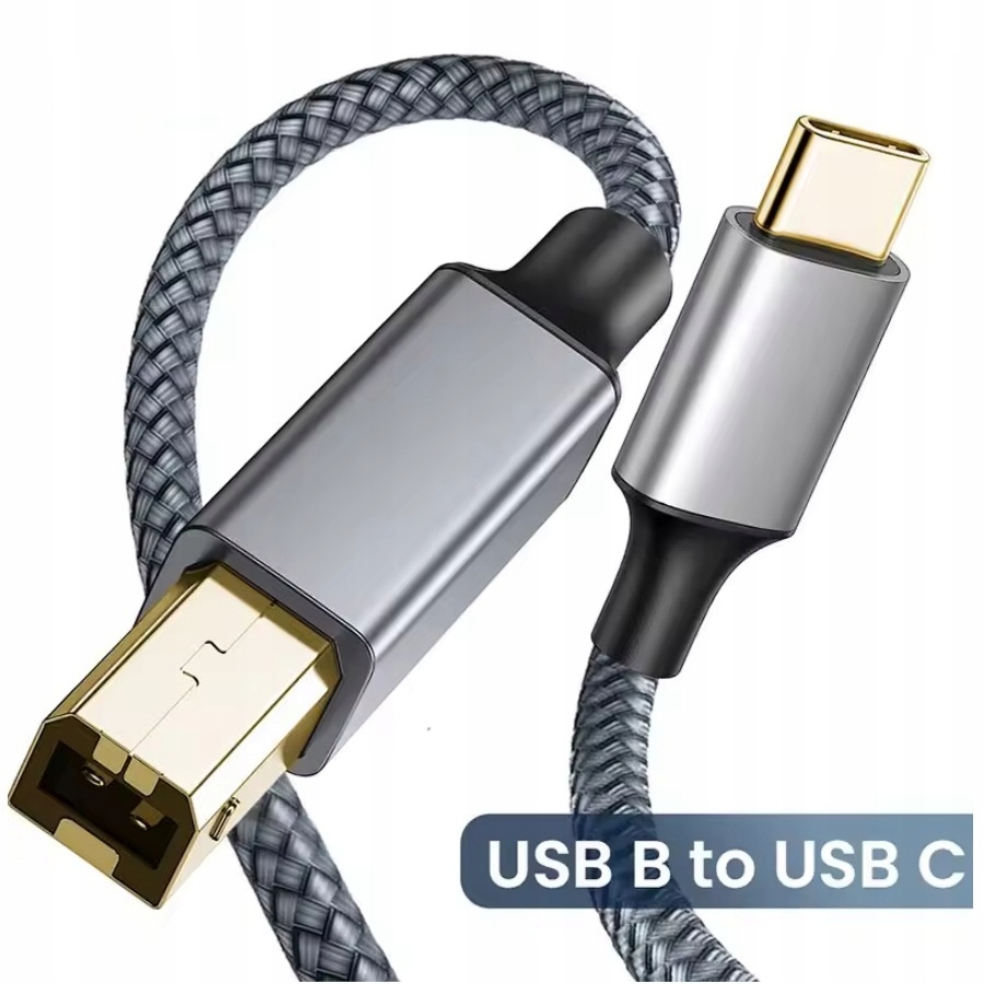 Przewód do drukarki USB B do USB C, 3m, 480Mb/s