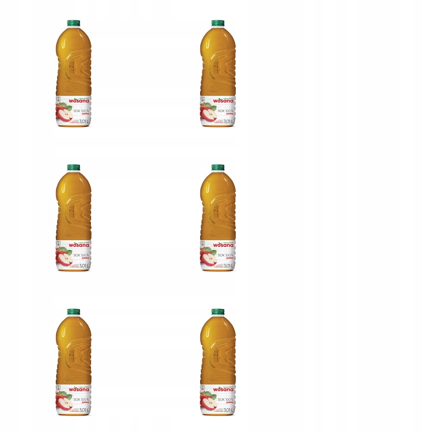 6x 3,01l Wosana sok jabłkowy 100%
