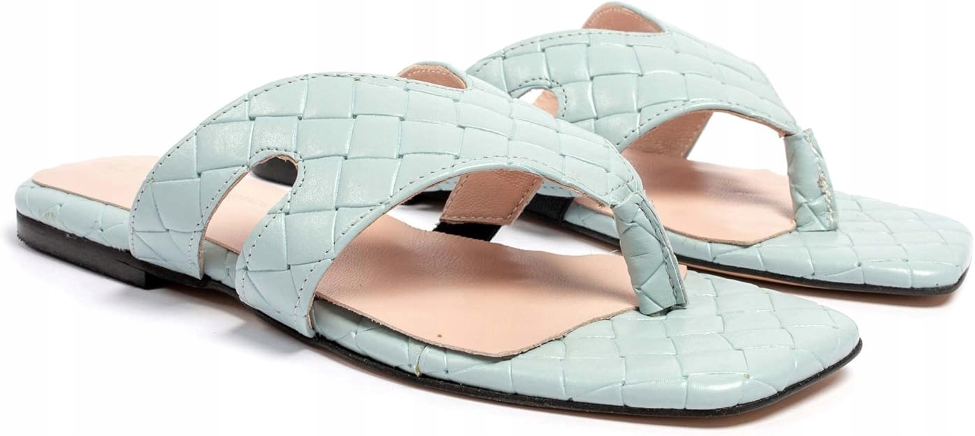 L37 Ručně Vyráběné Žabky S Pletenou Přírodní Kůží 36 6AA