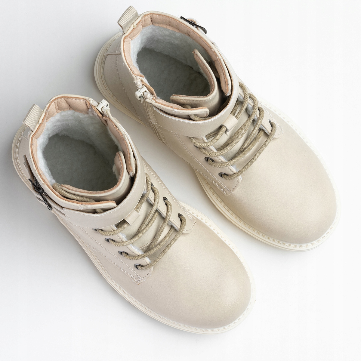 Trzewiki lekkie sztyblety modne botki zgrabne ocieplane SUWAK Wojtyłko Materiał skóra ekologiczna