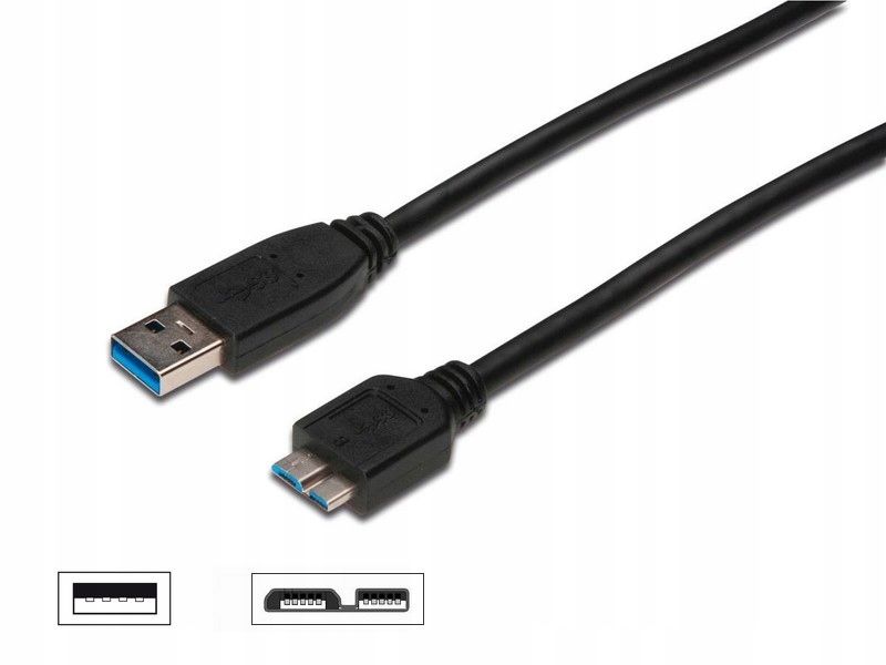 Komplet kabli USB - do dysku, smartfona, tabletu, aparatu, laptopa itp. Długość kabla 0.5 m