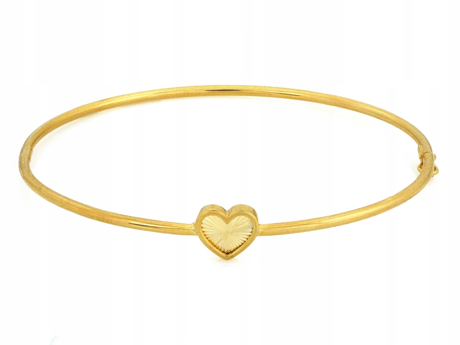 Náramek zlatý 585 tuhý se Srdíčkem r17 zářivé Srdce 2.67 g