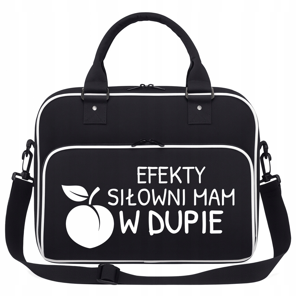 Torba Czarna Efekty Mam W D*pie Pojemna Na Siłownię Trening Fitness Pilates