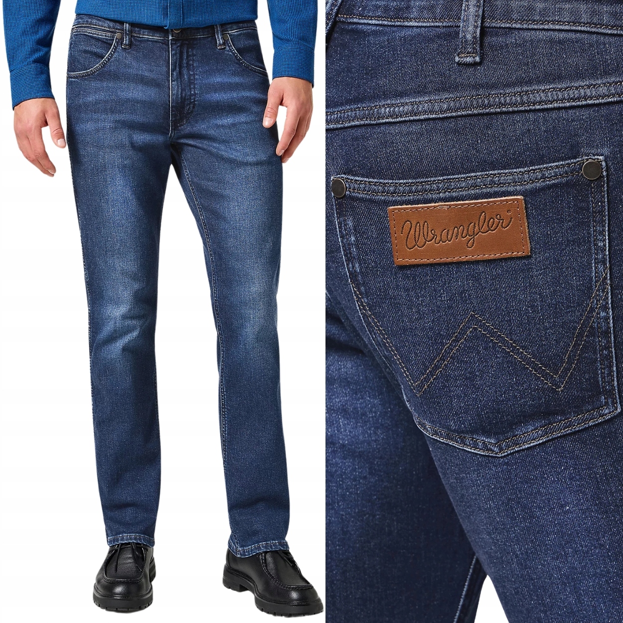 Wrangler Greensboro Outlaw Indigo Džíny jednoduché džínové kalhoty W38 L34