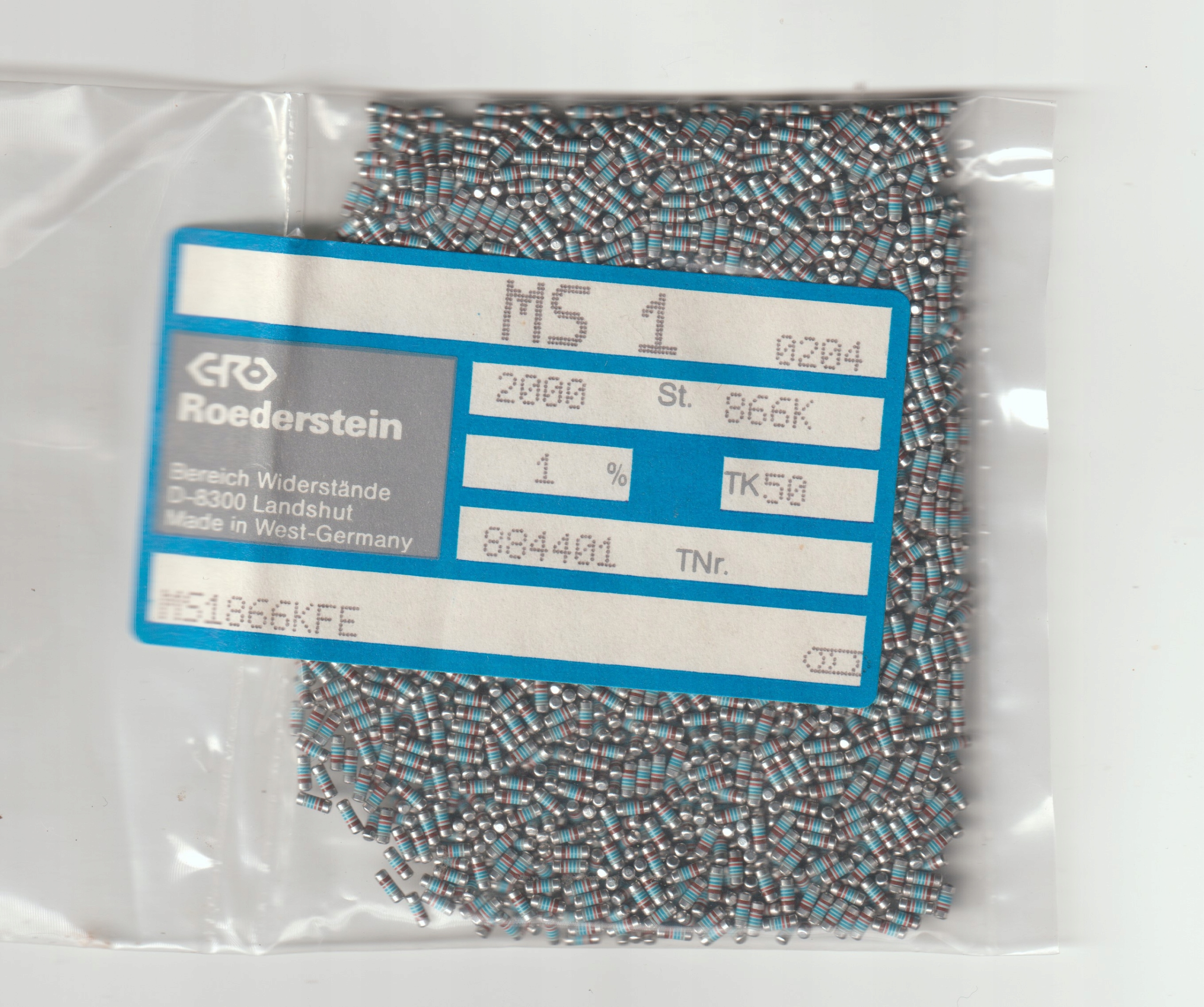 [100szt] 866K 1% 50ppm rezystor Smd minimelf MS1 Roederstein low noise