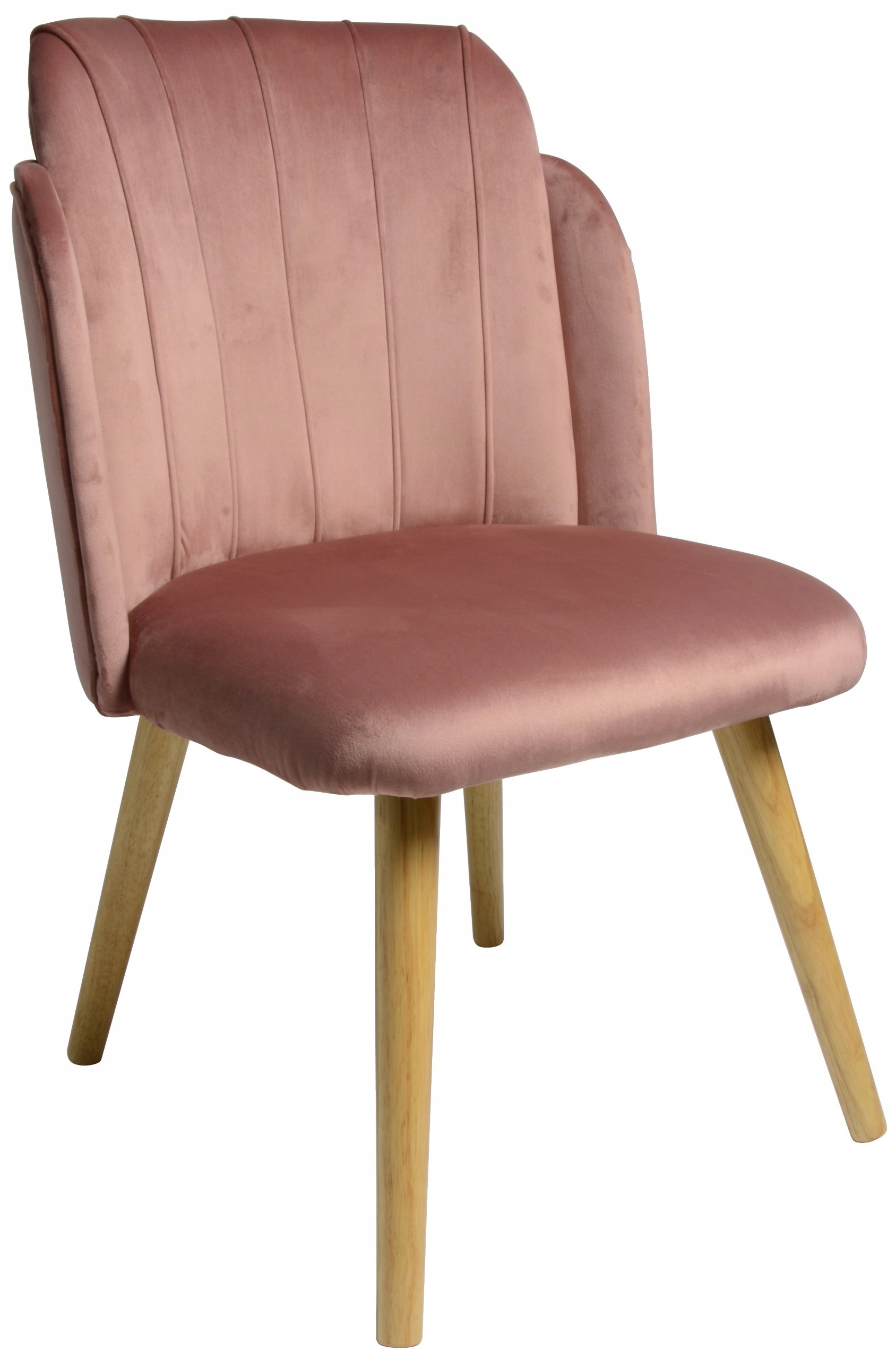 Křeslo Dankor Design Bob velur starorůžová dřevo